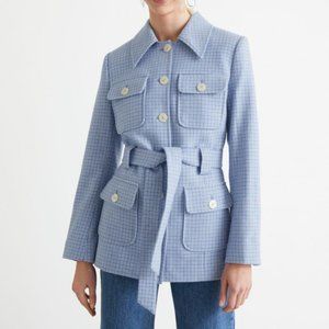 & Other Stories Check Wool Utility Jacket